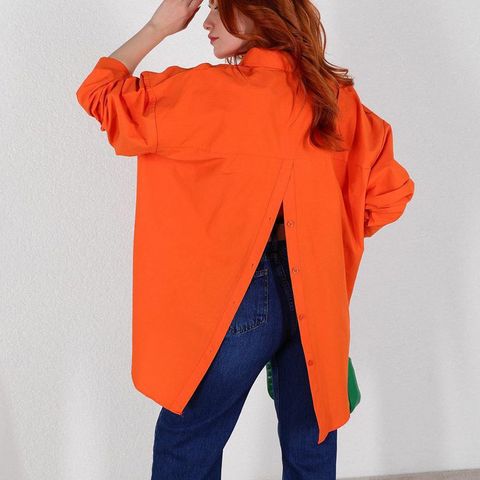 Streetwear Solid Color Blouses Polyester Blouse Tops