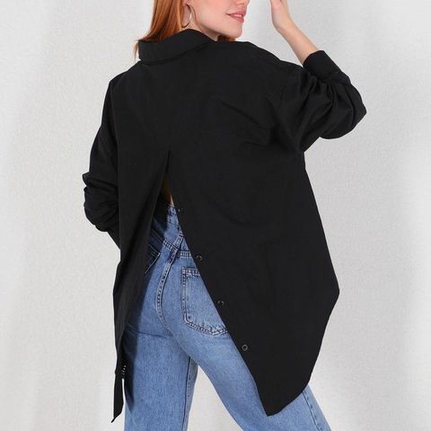 Streetwear Solid Color Blouses Polyester Blouse Tops