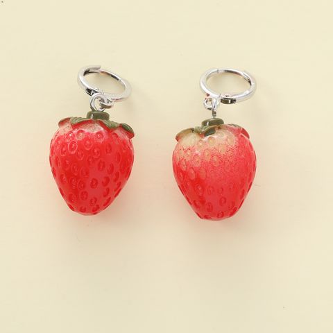 1 Pair Cute Strawberry Resin Drop Earrings