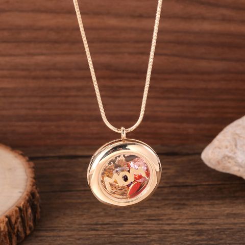 Copper 18K Gold Plated MAMA Plating Hollow Out Inlay Letter Zircon Pendant Necklace