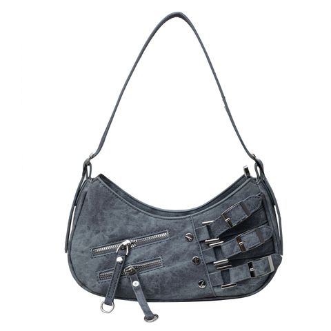 Women's Medium Pu Leather Solid Color Streetwear Zipper Underarm Bag