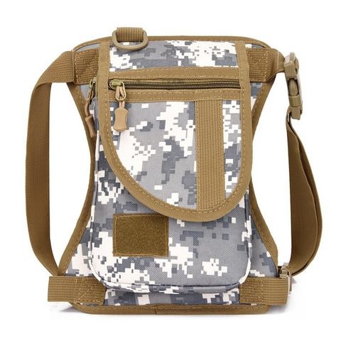 Unisex Solid Color Camouflage Oxford Cloth Zipper Fanny Pack
