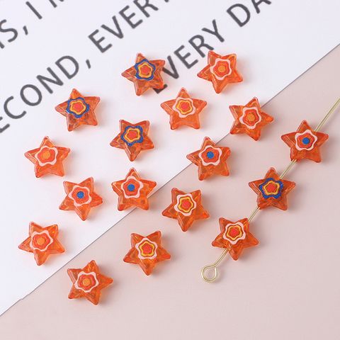 Acrylic Flower Pentagram Scattered Beads Ins Style Beaded Necklace Bracelet Earrings Diy Material Jewelry Accessories