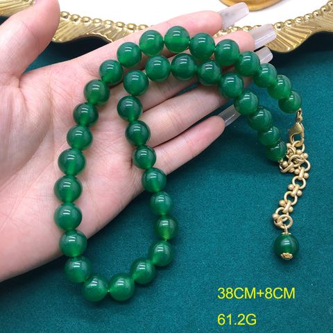 Vintage Style Simple Style Solid Color Agate Beaded Women's Bracelets Necklace