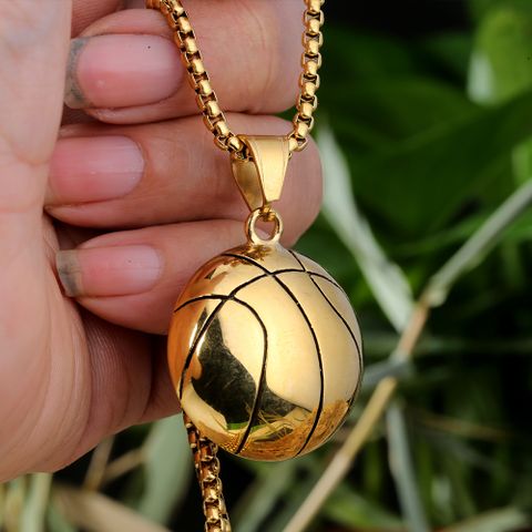 Fitness Hip-Hop Sports Basketball 304 Stainless Steel None 18K Gold Plated Men's