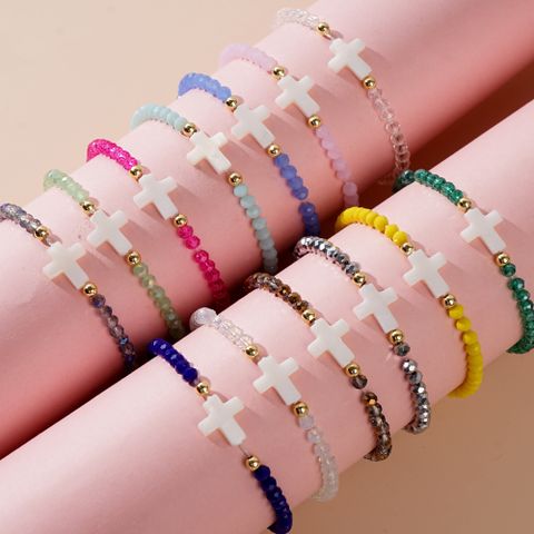 Simple Style Classic Style Solid Color Artificial Crystal Beaded Women's Bracelets