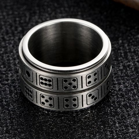 Simple Style Dice 304 Stainless Steel Rings Anxiety Ring In Bulk