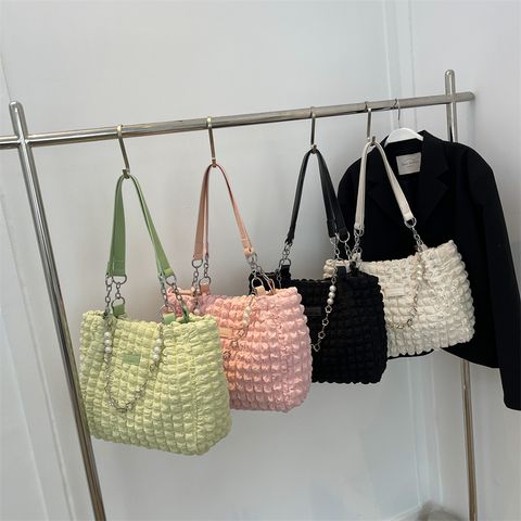 Women's Cloth Solid Color Basic Square Zipper Tote Bag