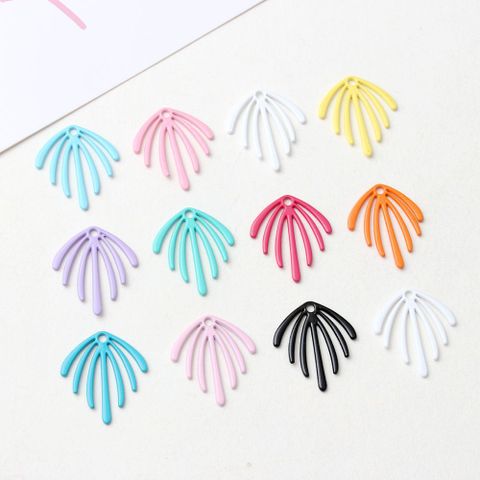 Candy Color Alloy Spray Paint Leaf Seaweed Creative Pendant Earrings Necklace Diy Handmade Ornament Pendant Parts