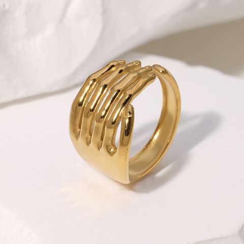 304 Stainless Steel 18K Gold Plated Hip-Hop Punk Plating Hand Rings