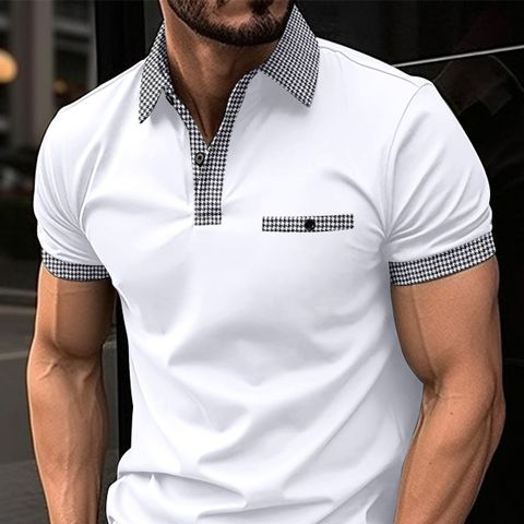 Men's Solid Color Printing Polo Shirt Men's Clothing