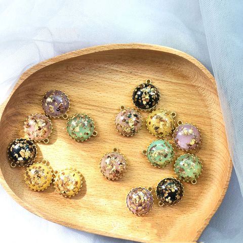 Alloy Decoration Accessories Gold Foil Resin Pendant Earrings Necklace Pendant Diy Handmade Ingredients Wholesale