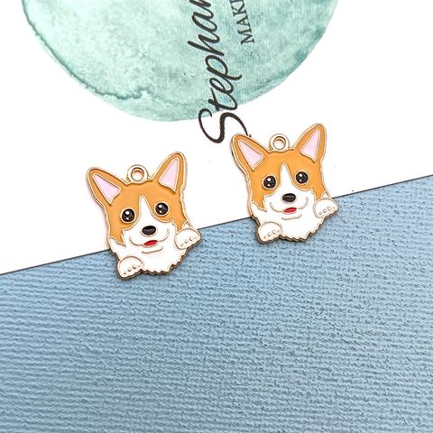 Cute Cartoon Pet Dog Corgi Pendant Diy Alloy Decoration Accessories Necklace Earrings Keychain Pendant Accessories