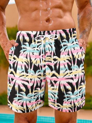 Men's Cactus Coconut Tree Flower Printing Men's Clothing