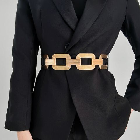 Baroque Style Simple Style Classic Style Geometric Alloy PU Artificial Leather Women's Chain Belts