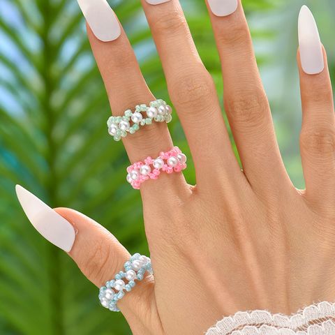 Wholesale Jewelry Simple Style Classic Style Geometric Beaded Beaded Rings