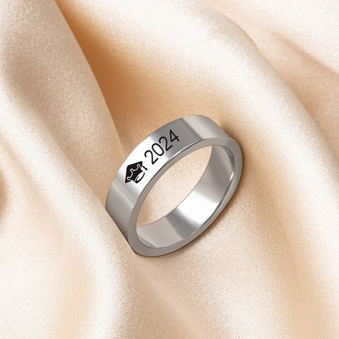Simple Style Number 316 Stainless Steel  Women's Rings