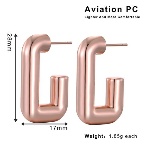 1 Pair Casual Elegant Lady Geometric Aviation Pc 14K Gold Plated Hoop Earrings