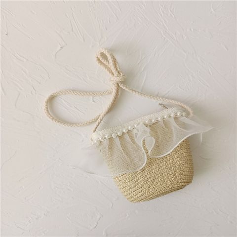 Women's Straw Flower Cute Open Straw Bag