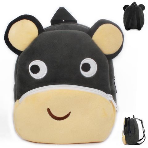 Kid'S Small Plush Animal Cute Square Zipper Fashion Backpack