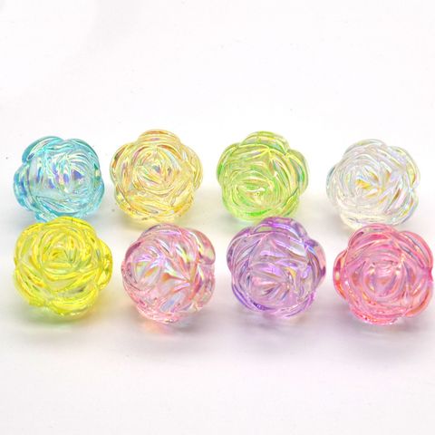Acrylic High-Cargo Transparent Electroplating Uv Color Straight Hole Card 16 Rose Ball Diy Bracelet Mobile Phone Charm Ornament Accessories