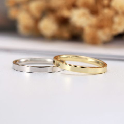 Sterling Silver 14K Gold Plated White Gold Plated IG Style Japanese Style Simple Style Solid Color Rings
