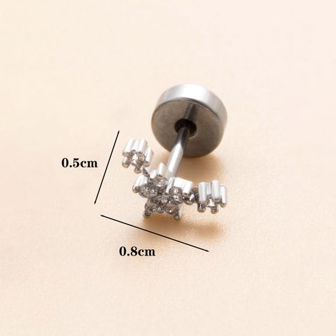 1 Piece Ear Cartilage Rings & Studs Classic Style Geometric Copper Polishing Inlay Diamond 18K Gold Plated Ear Cartilage Rings & Studs