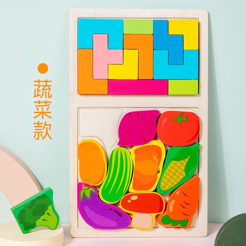 Wooden Tetris Changeable Squares Intelligence Product  Children's Puzzle Educational Toys