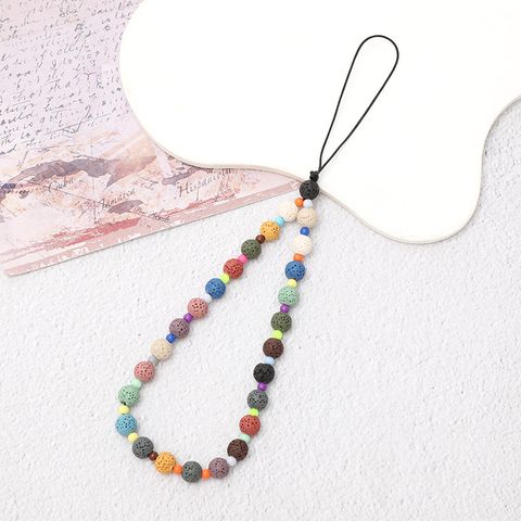 Sweet Color Block Beaded Beaded Chain Mobile Phone Chain
