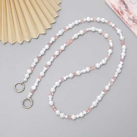 Simple Style Solid Color Beaded Plating Chain Bag Pendant
