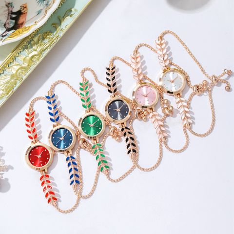 Elegant Leaves Jewelry Buckle Quartz Women's Watches