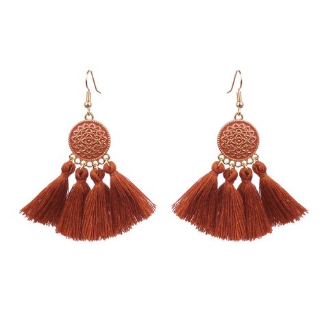 Vacation Bohemian Tassel Alloy Plating Women's Drop Earrings 1 Pair