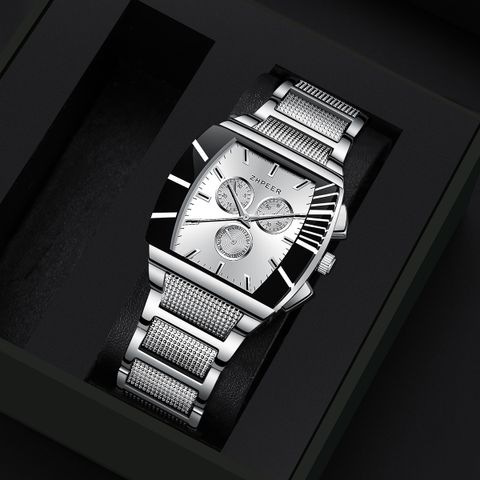 Business Geometric Single Folding Buckle Quartz Men's Watches