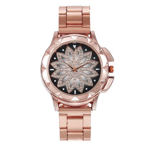 Negocio Flor Hebilla Cuarzo Relojes De Mujer