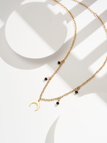 Simple Style Moon Titanium Steel Pendant Necklace 1 Piece