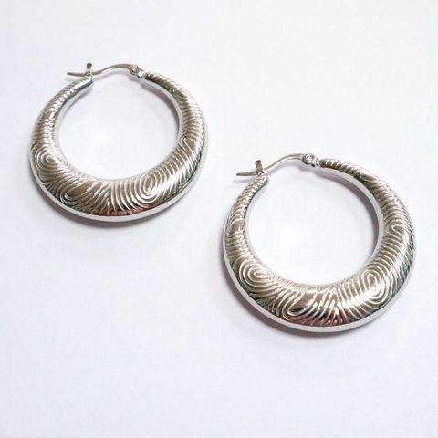 1 Pair Exaggerated Swirl Pattern Plating Stainless Steel 18K Gold Plated Earrings