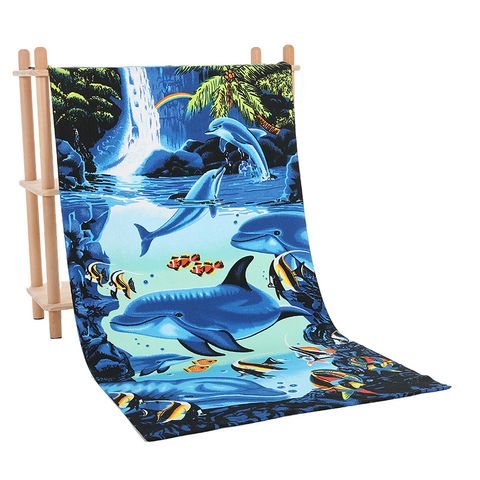 Retro Color Block Coconut Tree Beach Towels