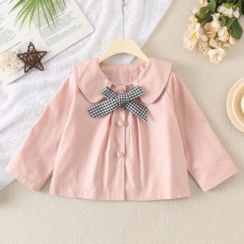 Simple Style Bow Knot Big Bow Cotton Cotton Blend Girls Dresses