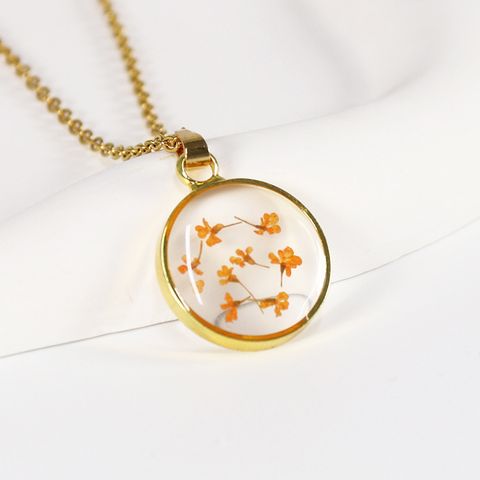 Casual Pastoral Flower 304 Stainless Steel Epoxy Women's Pendant Necklace 6 Pieces