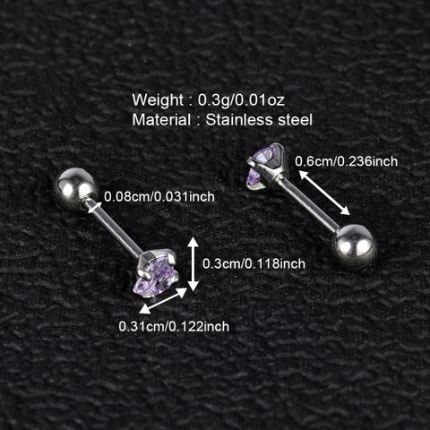 1 Pair Simple Style Classic Style Heart Shape Polishing Inlay 302 Stainless Steel Zircon Ear Studs