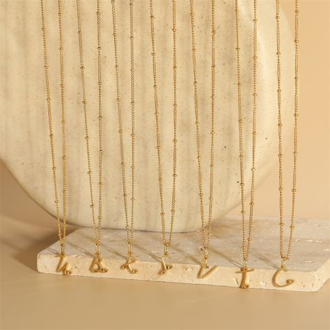 Acier Inoxydable 304 Plaqué Or 14K Style Simple Lettre Pendentif