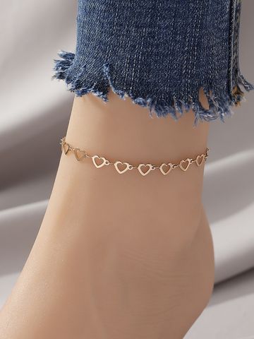 Casual Simple Style Classic Style Heart Shape Alloy Women's Anklet