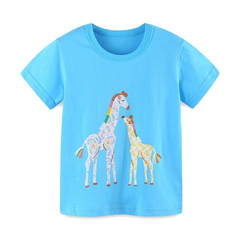 Casual Giraffe Cotton T-shirts & Shirts