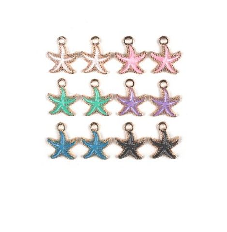 Colorful Ocean XINGX Starfish Diy Alloy Dripping Oil Ornament Accessories National Style Hair Accessories Keychain Hanging Piece Pendant