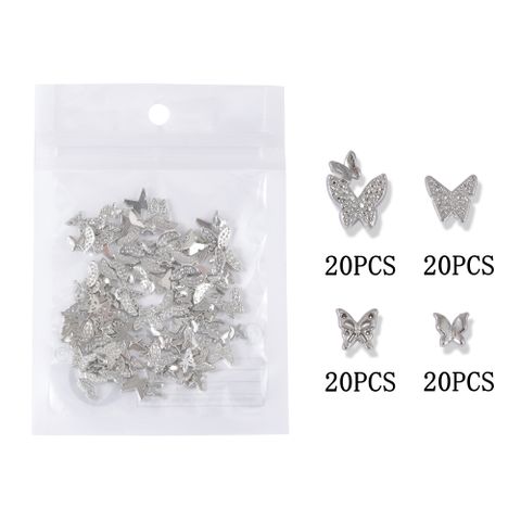 Simple Style Butterfly Zinc Alloy Nail Decoration Accessories 1 Set