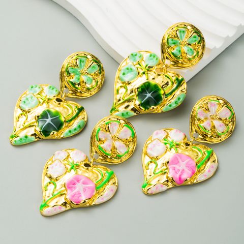 1 Pair Vacation Modern Style Classic Style Flower Petal Enamel Alloy Drop Earrings