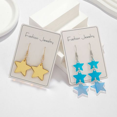 1 Pair Elegant Sweet Star Arylic Drop Earrings