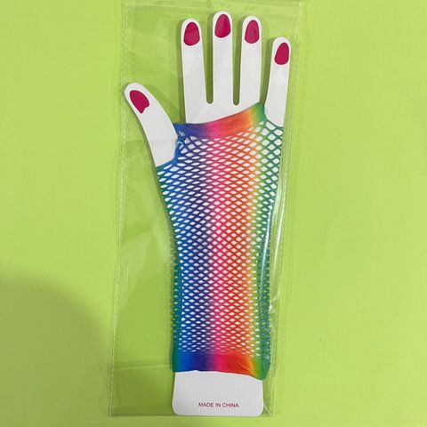 Women's Hip-hop Colorful Nylon Gloves 1 Pair