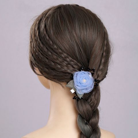 Women's Fairy Style Cute Sweet Flower Cloth Hair Clip