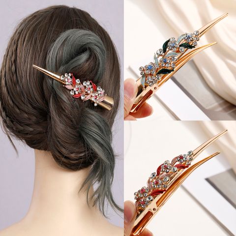 Women's Fairy Style Bridal Korean Style Flower Alloy Inlay Rhinestones Hair Clip